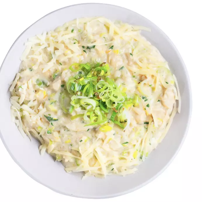 Risoto de Frango com Alho Poró