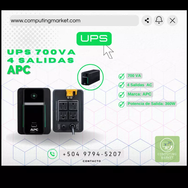 Bateria UPS APC 4 salidas