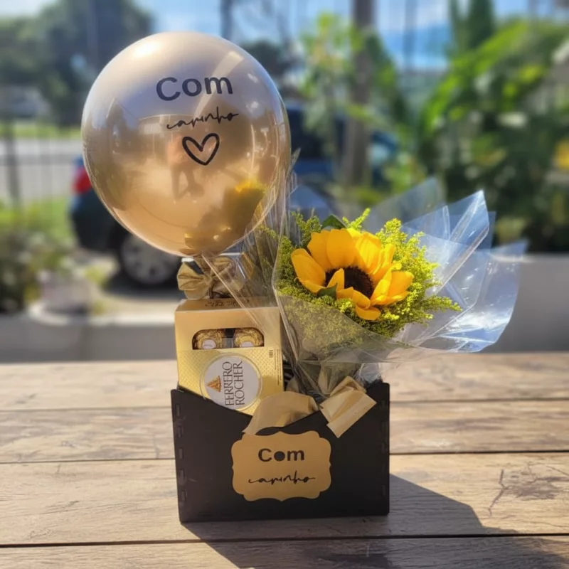 caixa envelope Helo( balão Rosa)