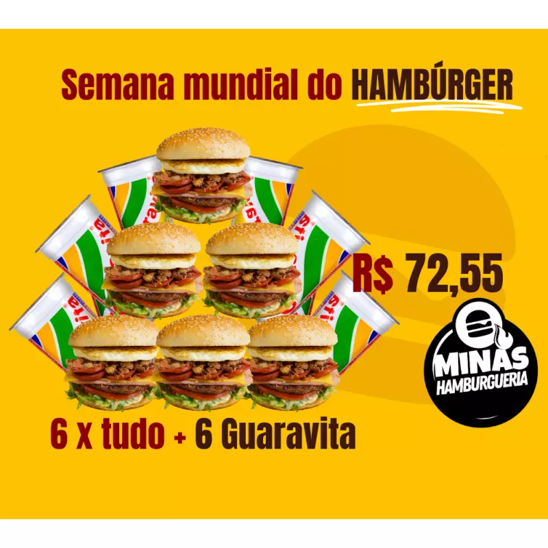 6 x tudo + 6 guaravita