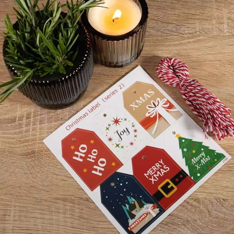 Tarjeton Labels Navideños #11 6 und