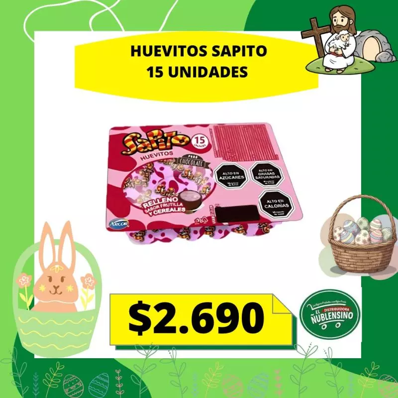 Huevitos sapito 15 unidades