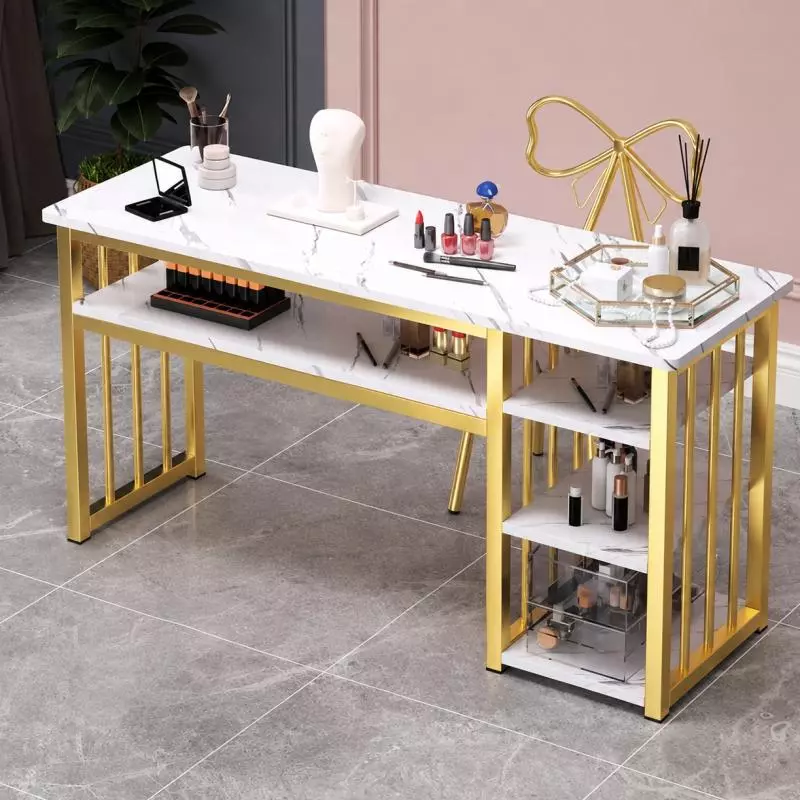 Mesa  de manicura con estantes