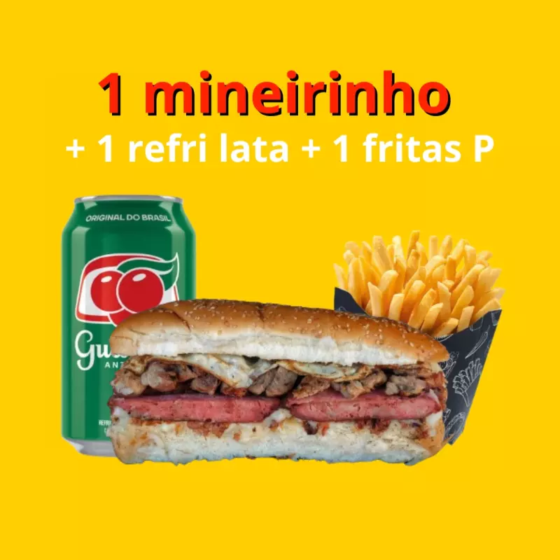 1 mineirinho + 1 refri + 1 batata P