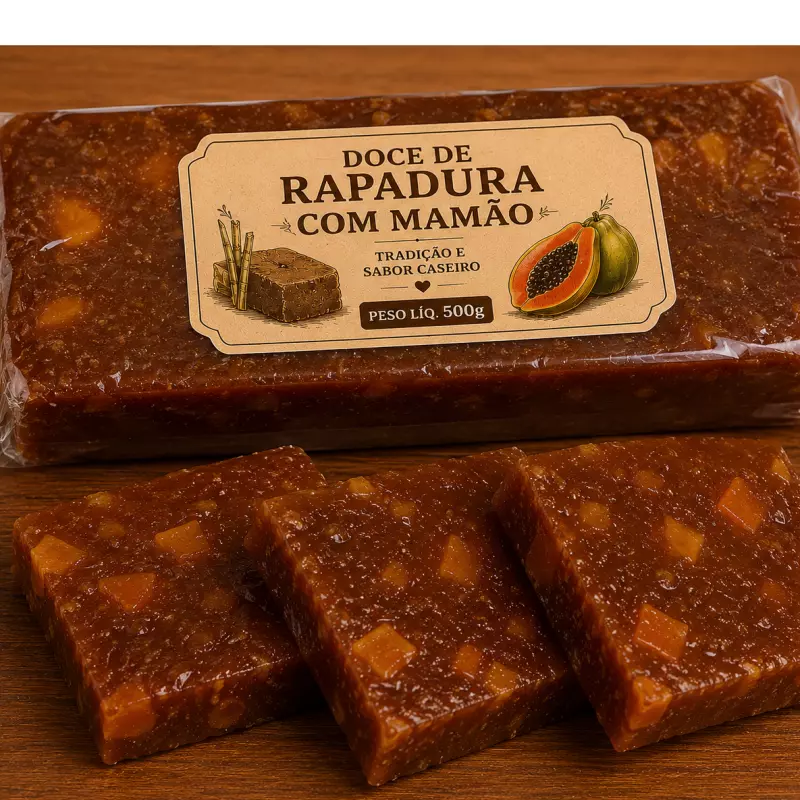 Rapadura com mamão