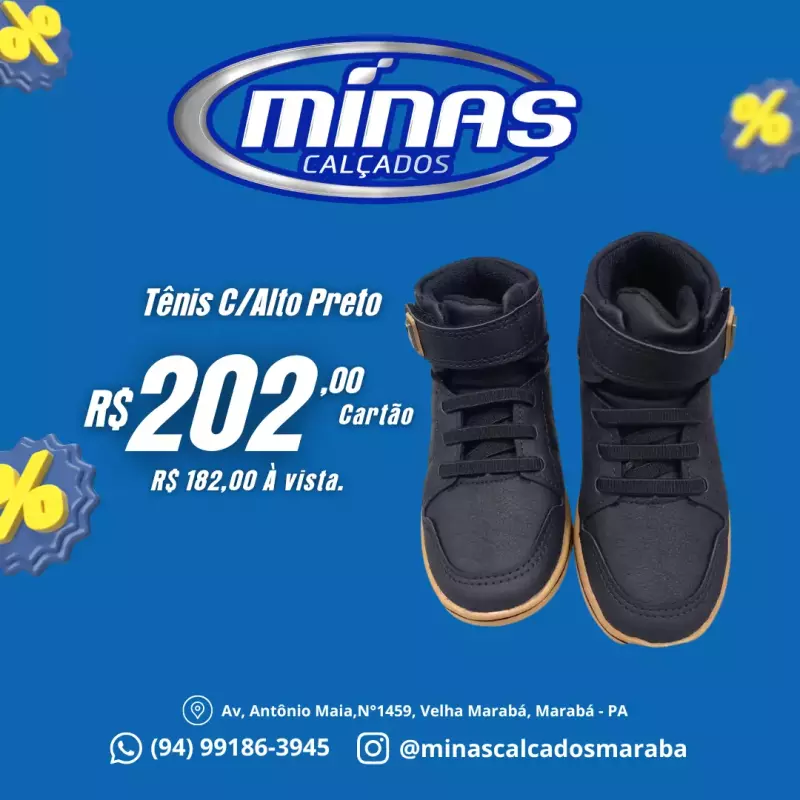 Tênis C/Alto Preto RF:117178