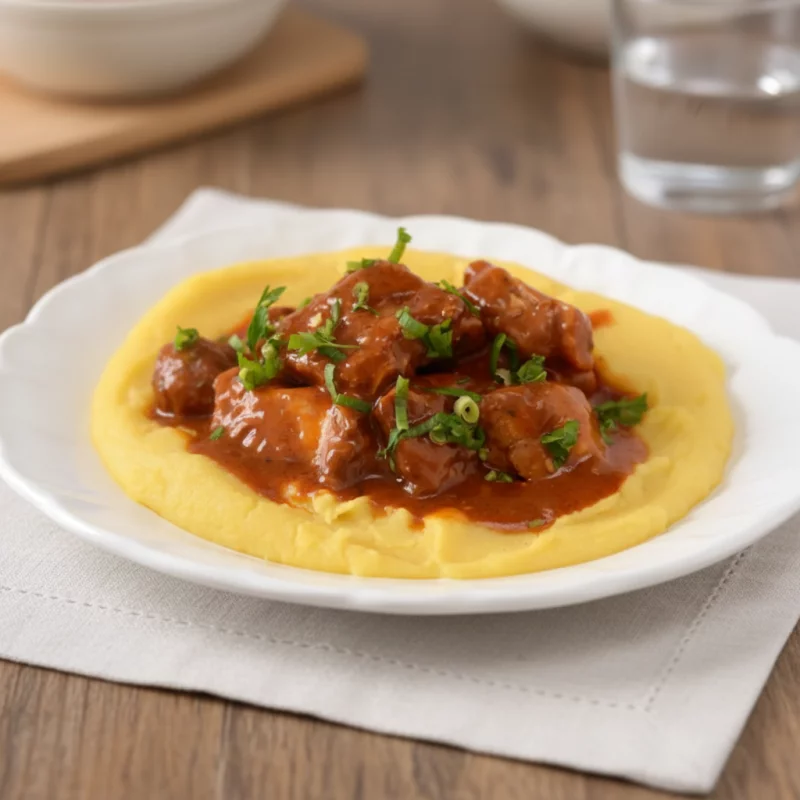 Costela com polenta