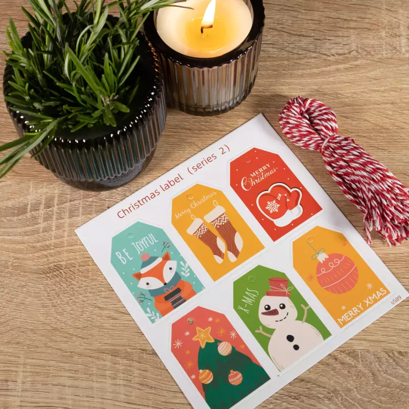 Tarjeton Labels Navideños #9 6 und