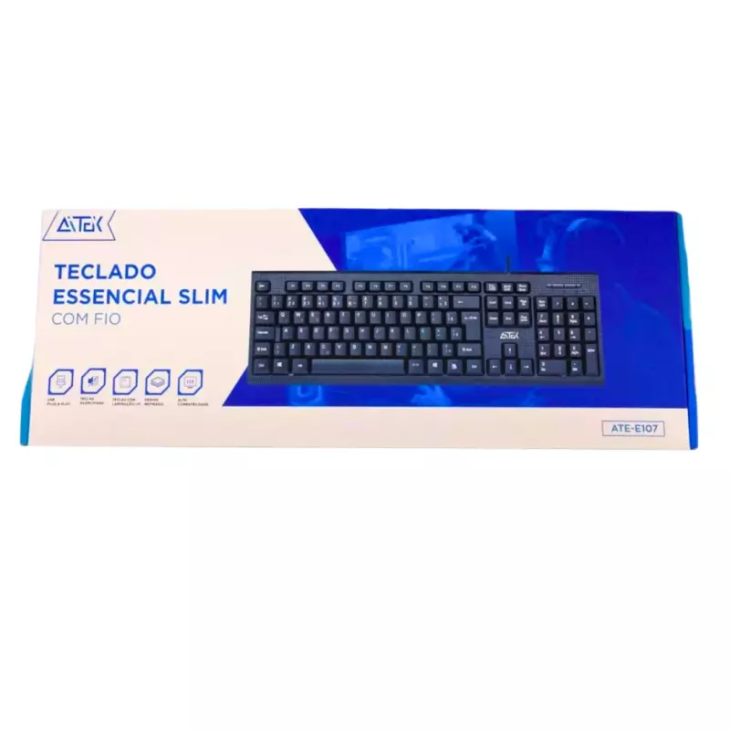 TECLADO AITEK C/FIO SLIM TE-E107