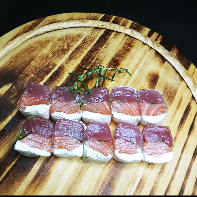 Folha de Arroz Atum e Salmão