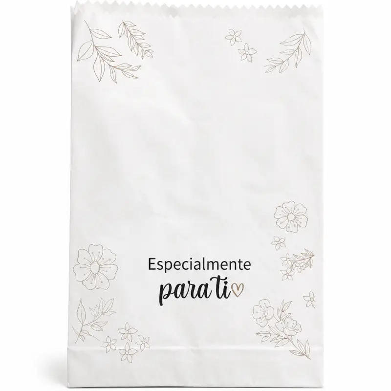 Bolsa de papel estam blanca mujer