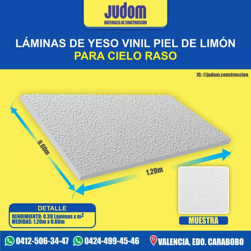 LAMINA YESO VINIL PIEL DE LIMON