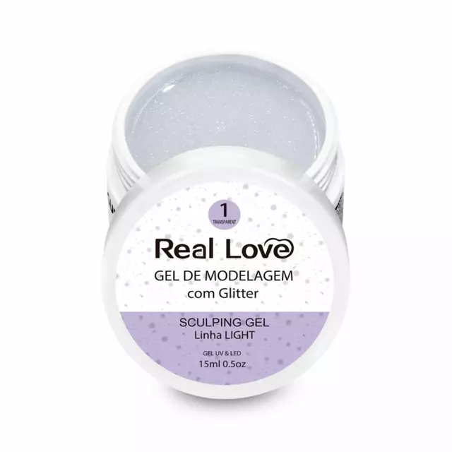 Gel  Real Love 1 Transp. C/Glitter