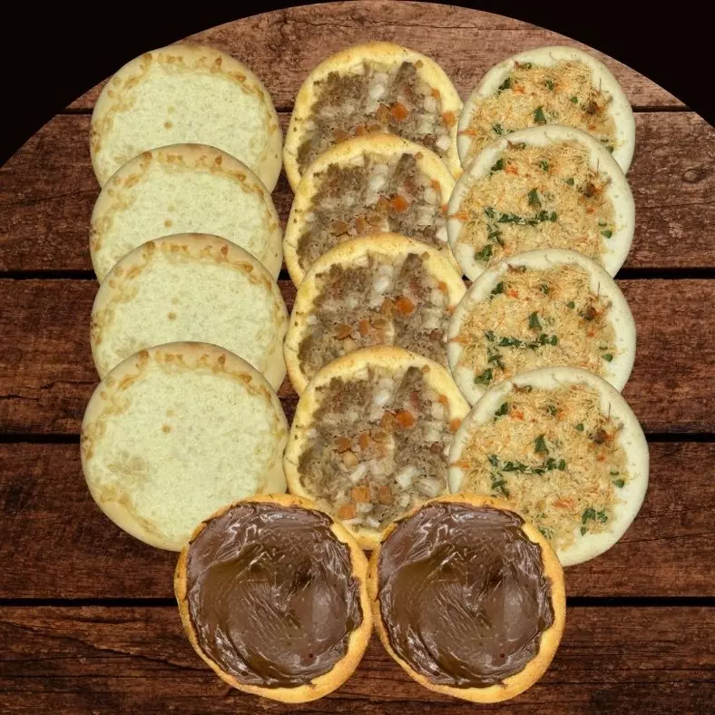 Combo1(4carne/4queijo/4frango/2 nut)