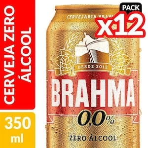 Cerveja Zero Brahma 350ml com 12un