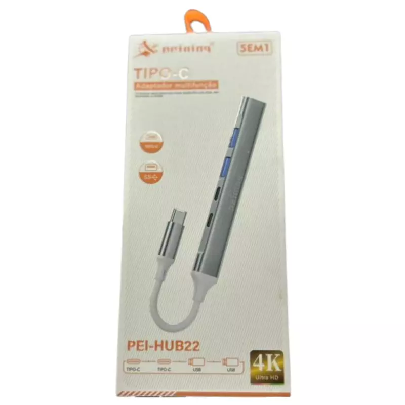 HUB TIPO-C 5 EM 1 4K PEI-HUB22