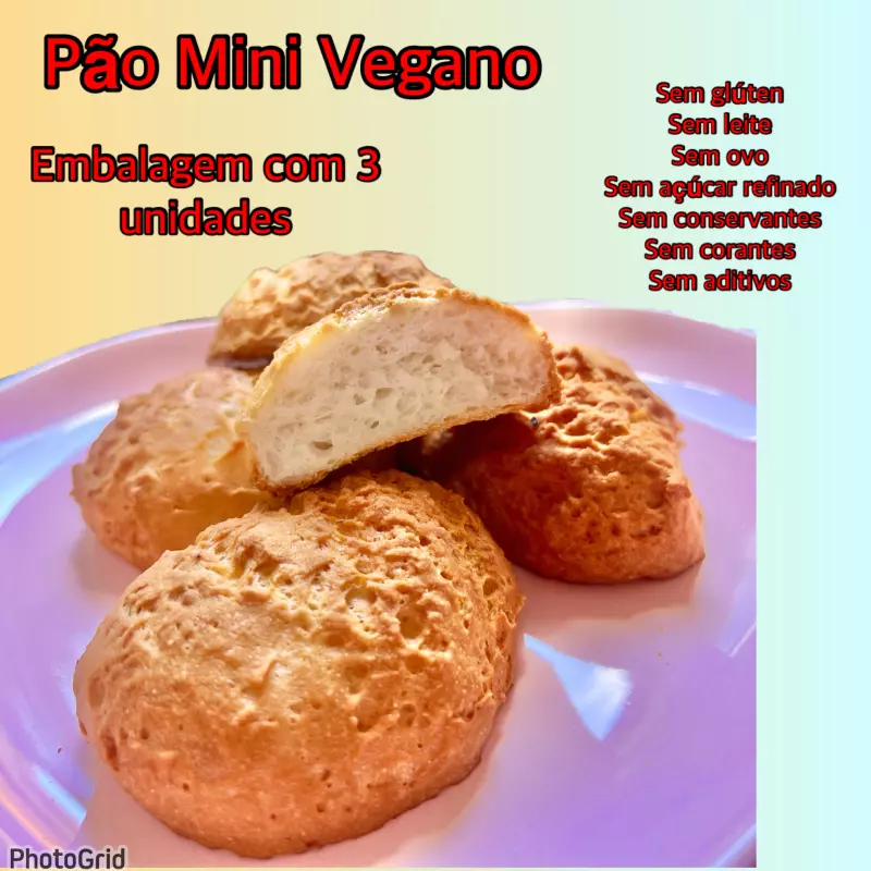 Pão Mini Vegano com 3
