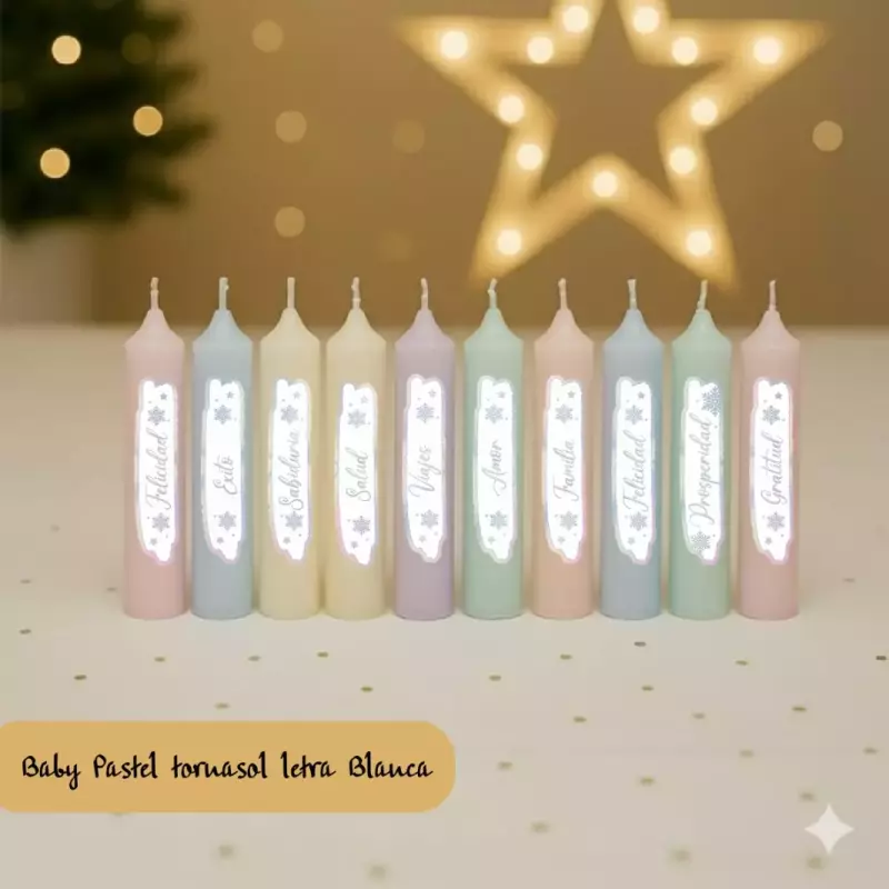 Velas baby pte x10 pastel deseos
