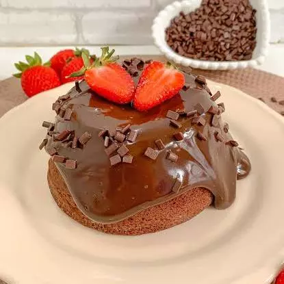 Mini vulcão de brigadeiro