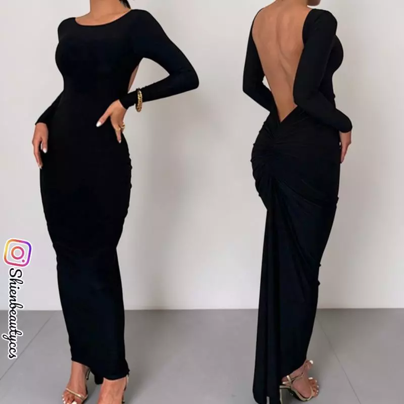 Vestido Negro Manga Larga