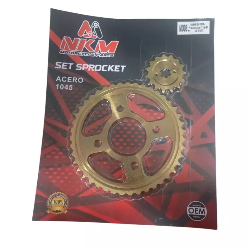 SET SPROCKET PULSAR135 15X43 ORO NKM