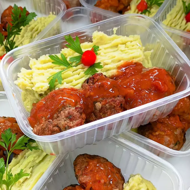 Almôndega de Carne e Purê de Batata