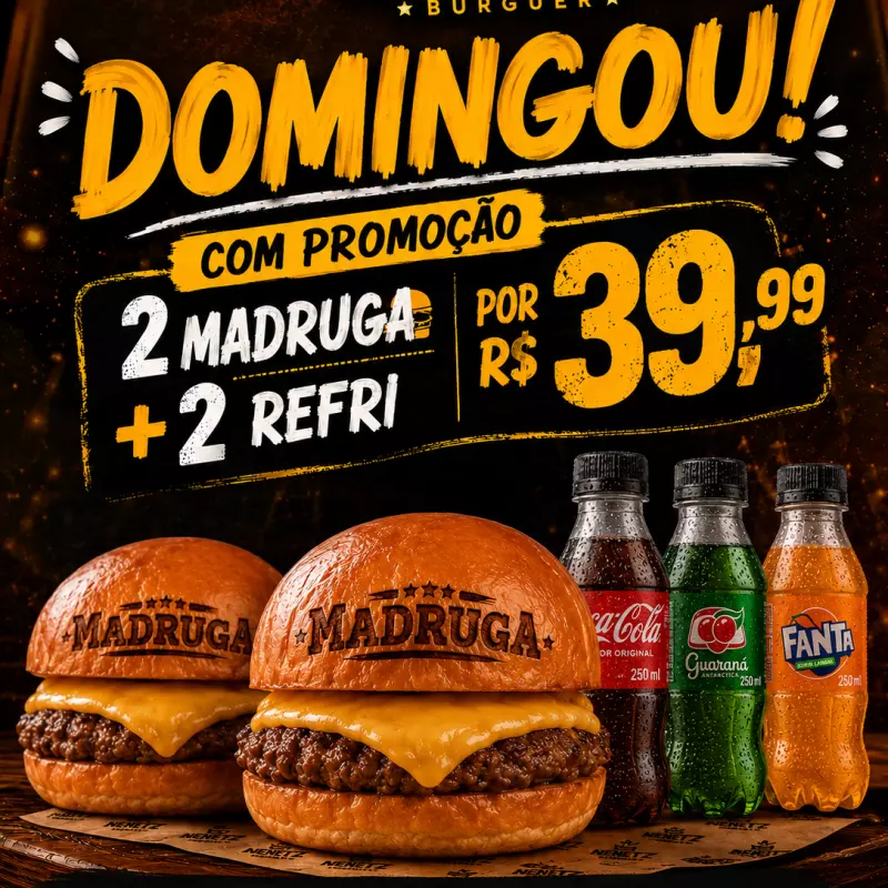 PROMO 2 MADRUGA + 2 REFRI