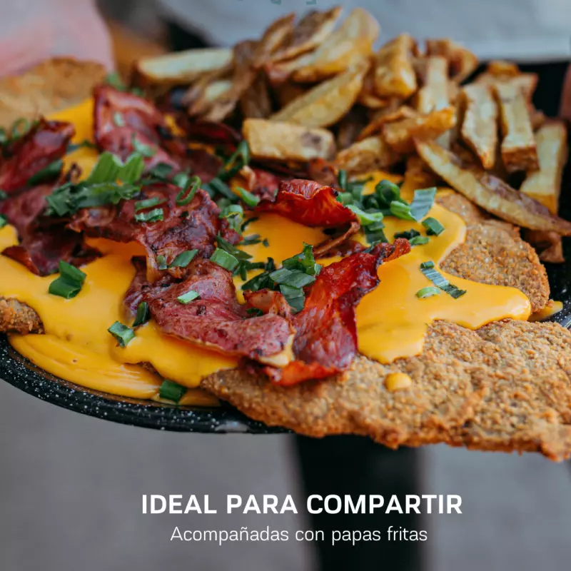 Milanesa C/cheddar y bacon