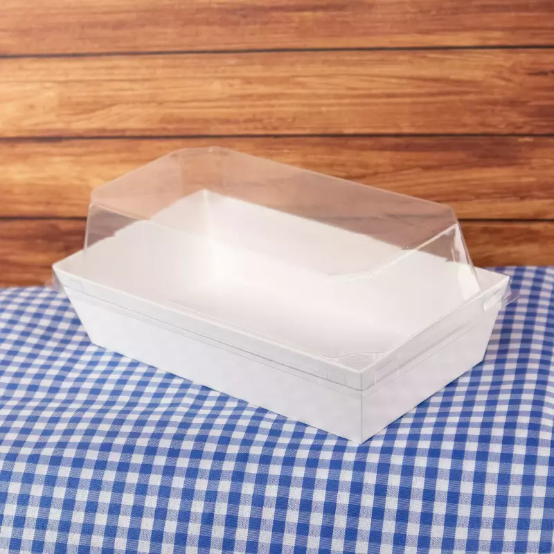 Bandeja blanca con tapa 14x7 #268