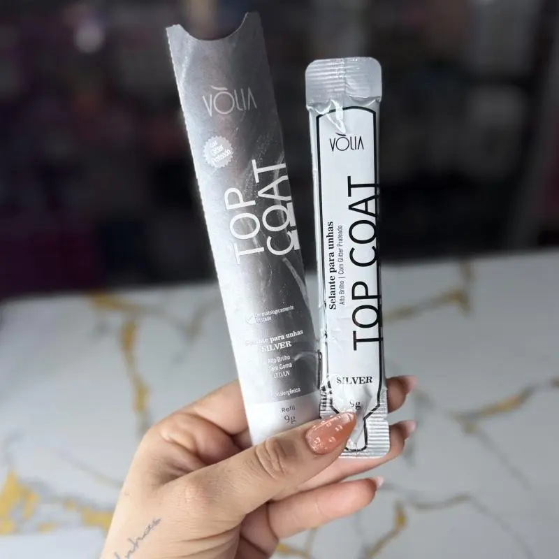 Top Coat Sachê Volia Glitter Silver