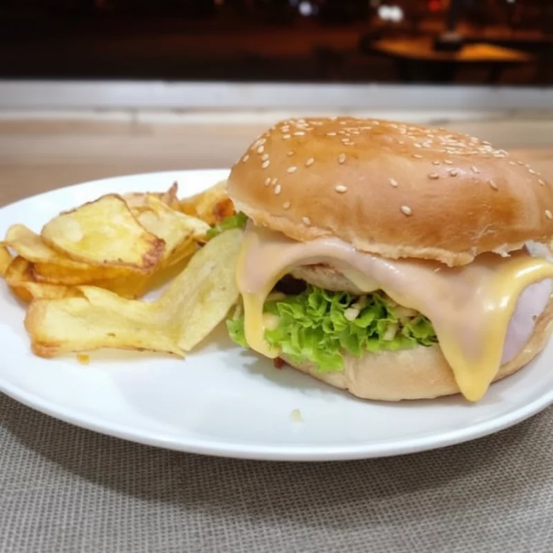 X-Salada tradicional+ batata chips