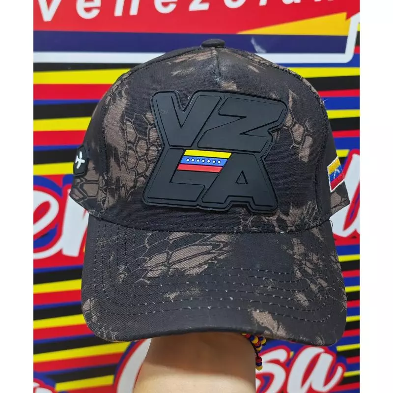 Gorra camuflada marron vzla negra