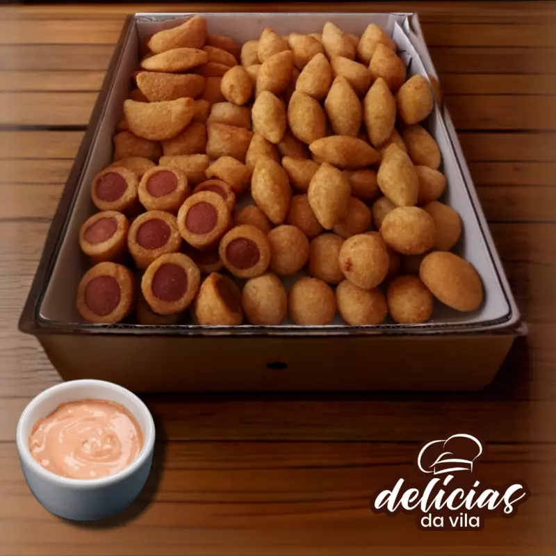 100 Salgadinhos fritos 25gr.