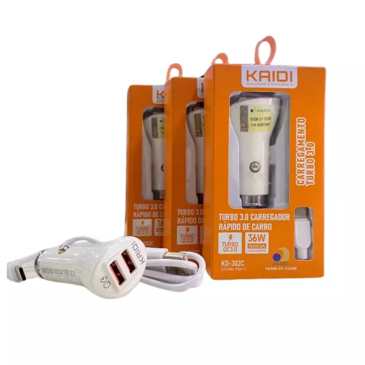 CARREGADOR VEICULAR KAIDI TC KD-302C
