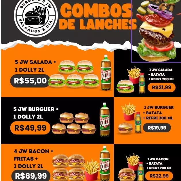 Combo Lanche + refrigerante