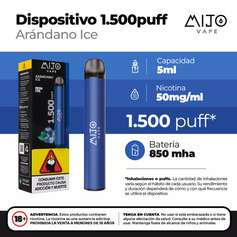 ARÁNDANO ICE (1.500 PUFFS)