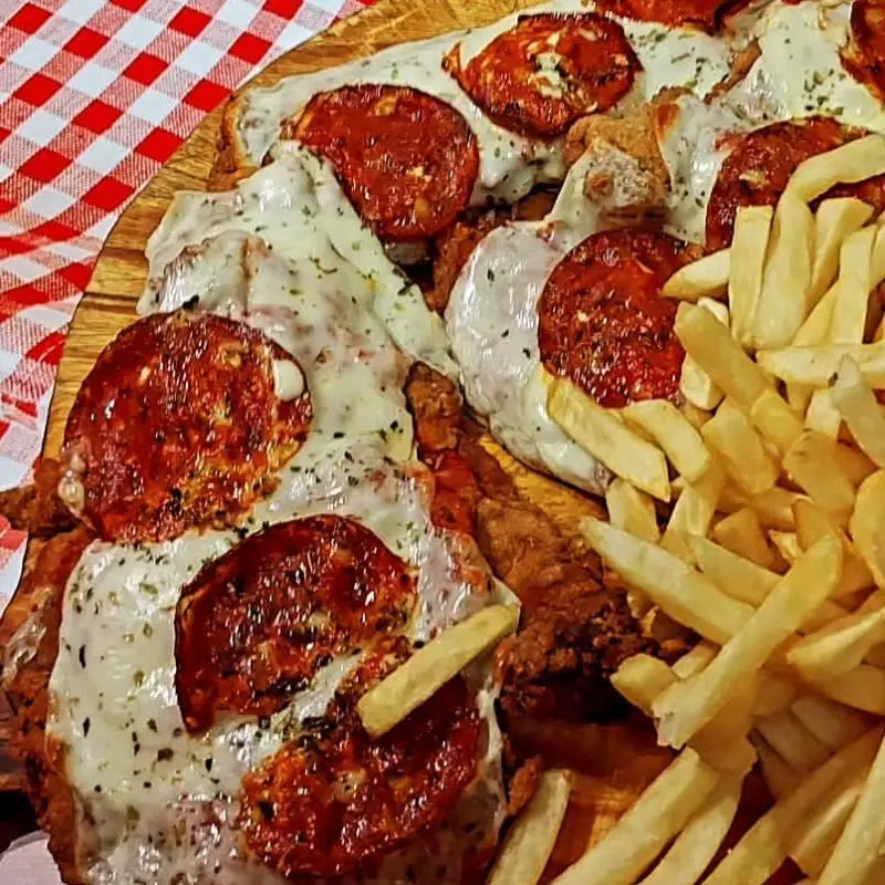 Pizzanesa de pollo cantimpalo (5👪)