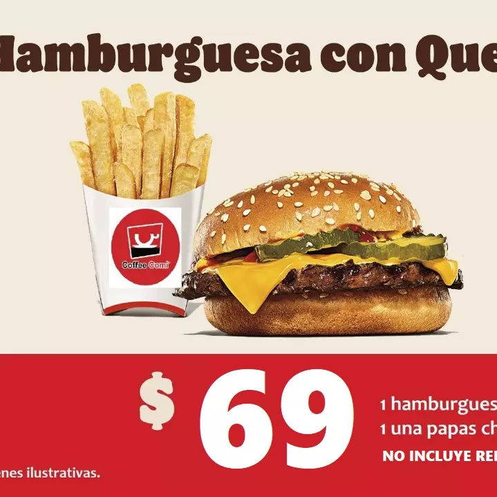 Hamburguesa c/queso(solo x la APP)
