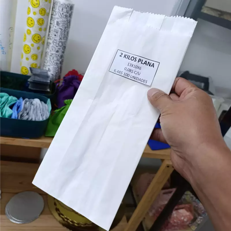 Bolsa blanca plana 2 kilos