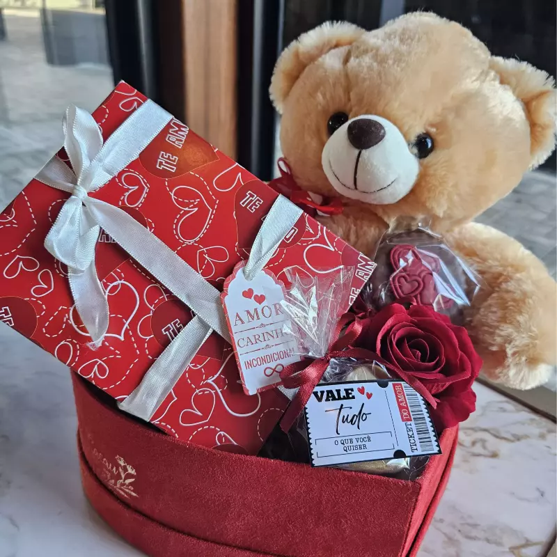 Cesta Coração - Pelúcia