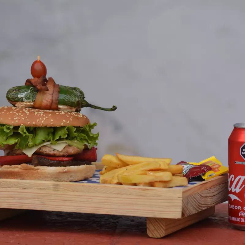 HAMBURGUESA CON PAPAS SIRLON