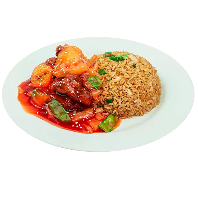 M7-Pollo con piña + Chaufa