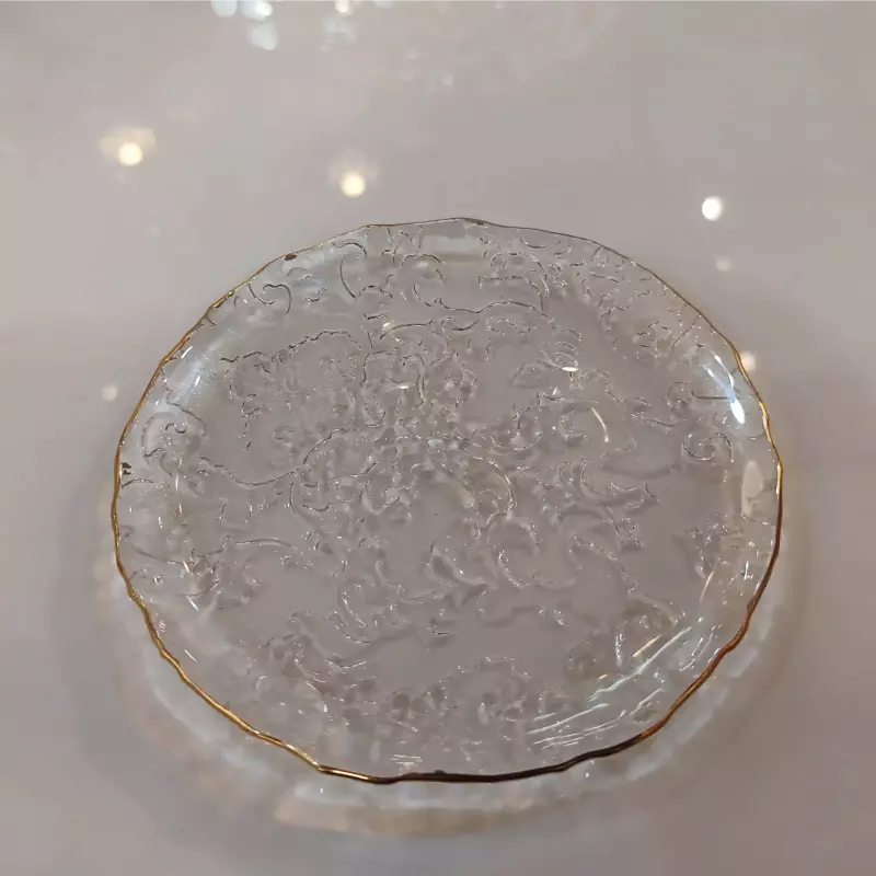 PORTAVASO VIDRIO BORDE DORADO 854-4