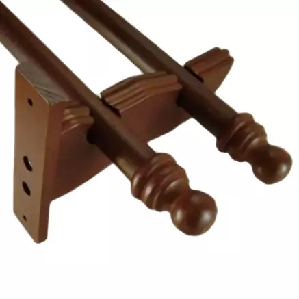 SOPORTES DOBLE PARA BARRAL MADERA x3