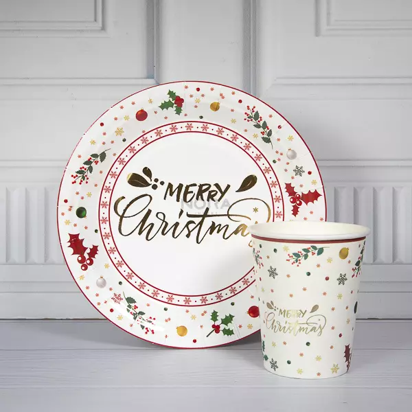 Set Platos Blanca Navidad KN-24