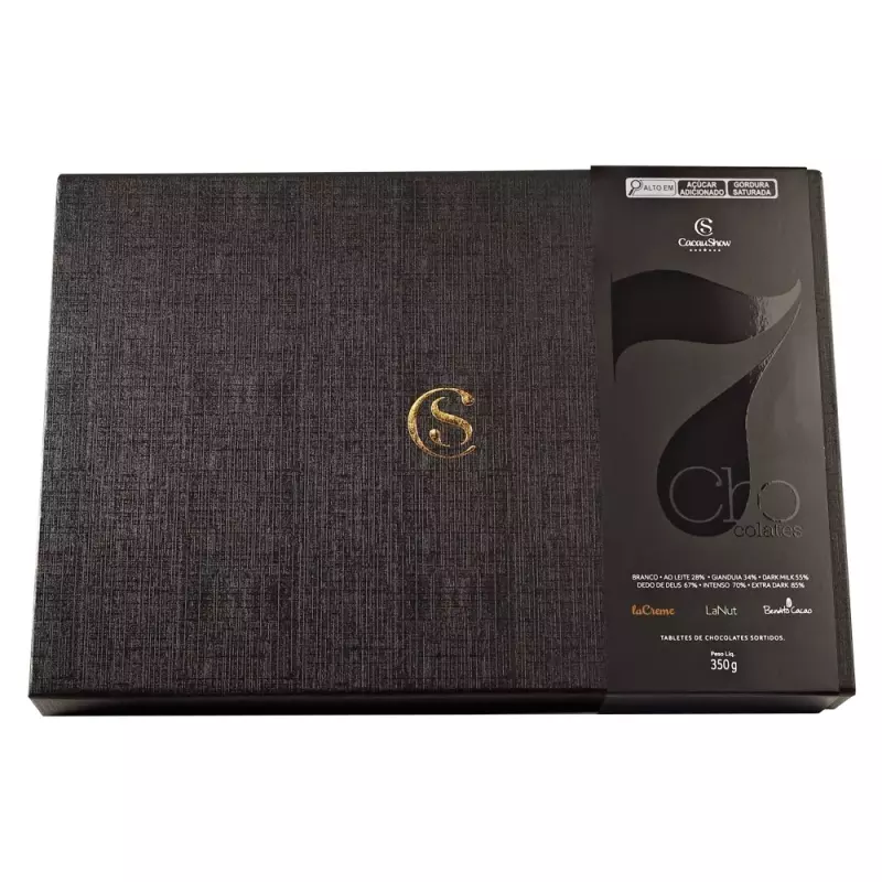 Caixa de Tabletes 7 Chocolates 350g