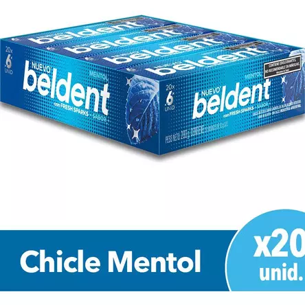 CHICLETS BELDENT AZUL X20
