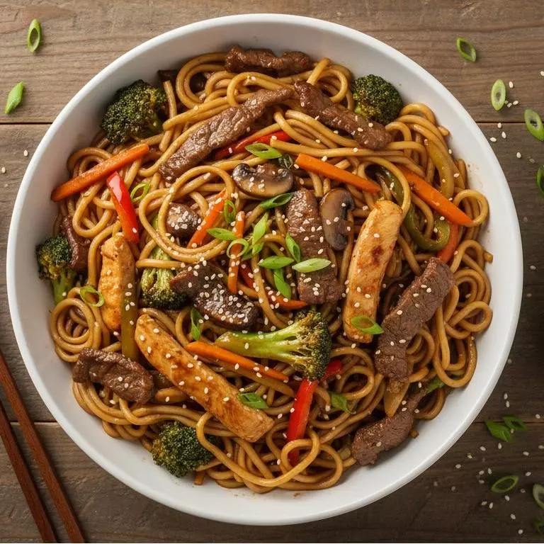YAKISOBA CARNE E FRANGO