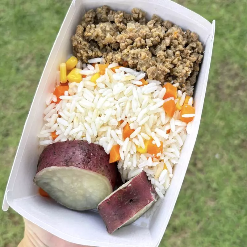 Arroz colorido c/ boi ralado