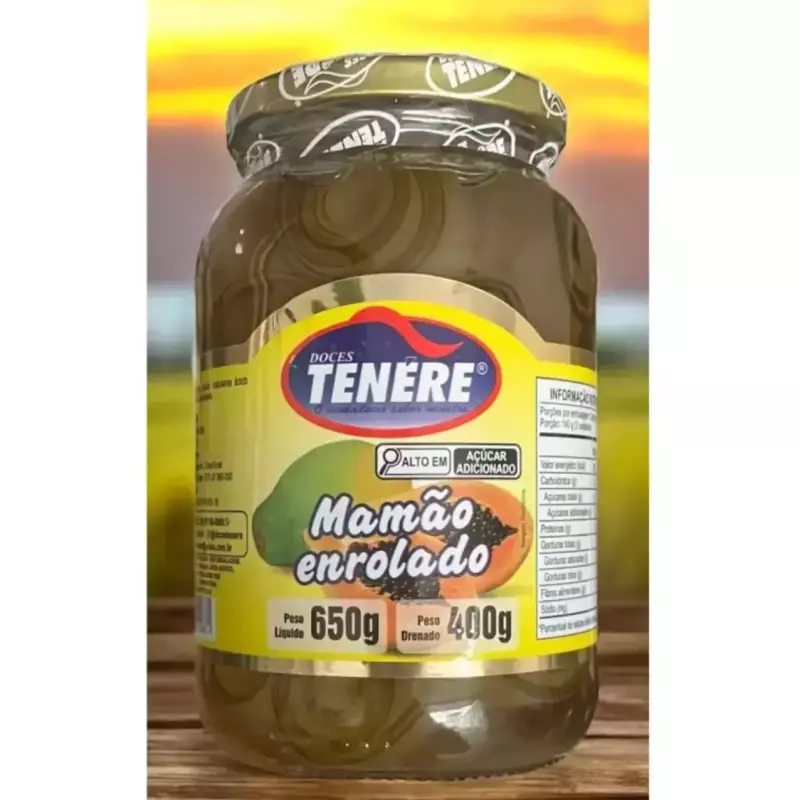 DOCE DE MAMÃO EM ROLINHO-CAIXA C/ 15